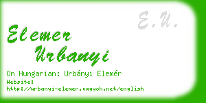 elemer urbanyi business card