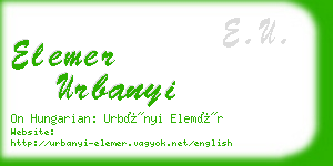 elemer urbanyi business card